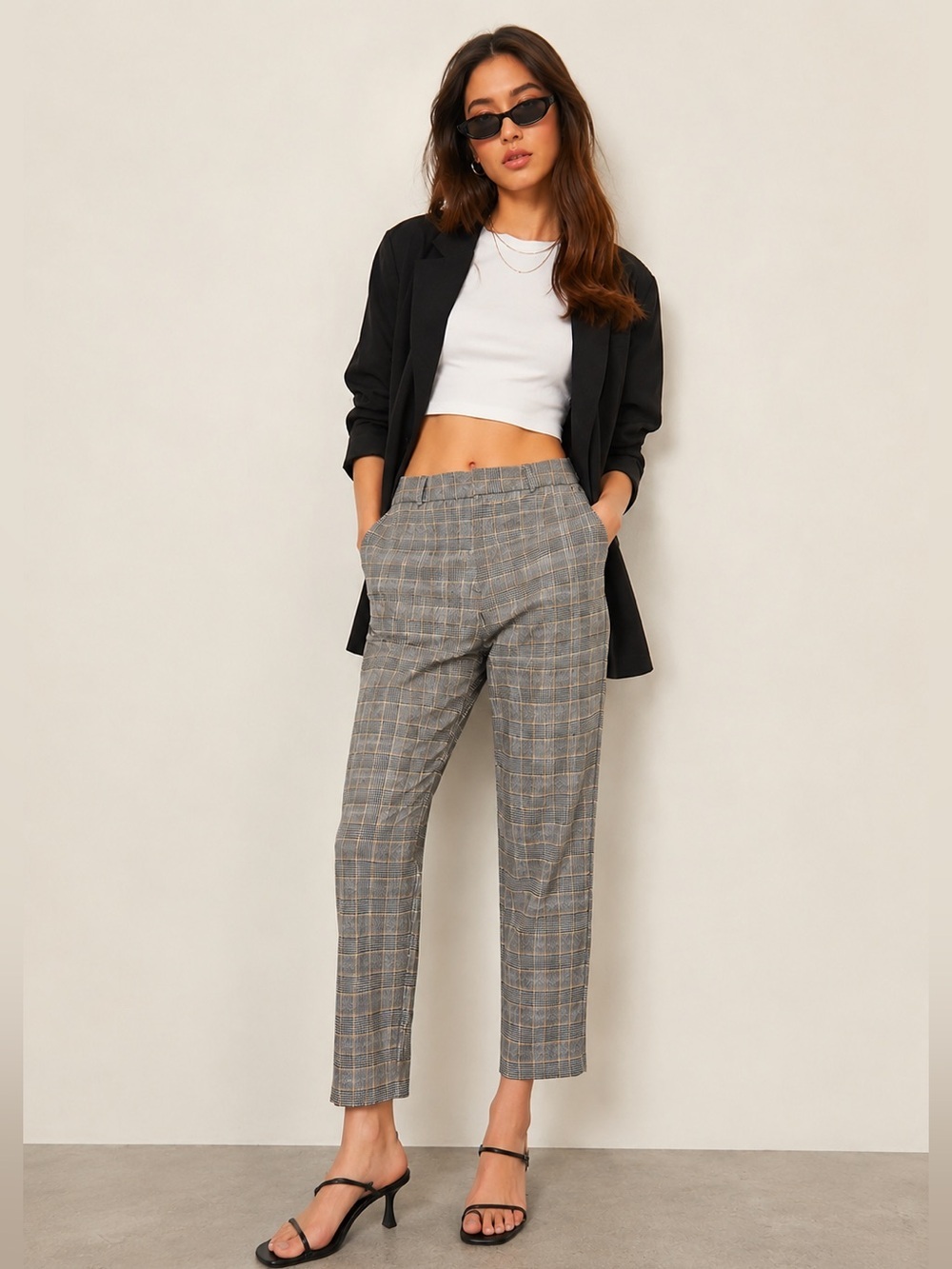 FOREVER 21 Plaid Trouser Pant New With Tags Size OX